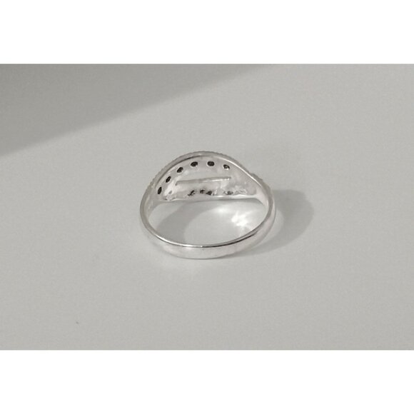 Holsted Midnight Ice 925 Sterling Silver CZ Black & White Stones Bypass Ring 6.5 - Picture 6 of 16